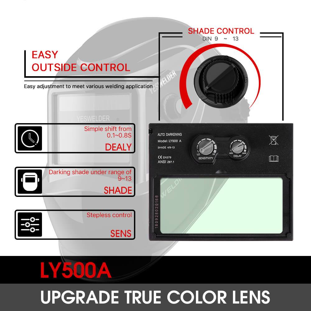 Solar-Powered Auto-Darkening Welding Helmet | L500A - YesWelder